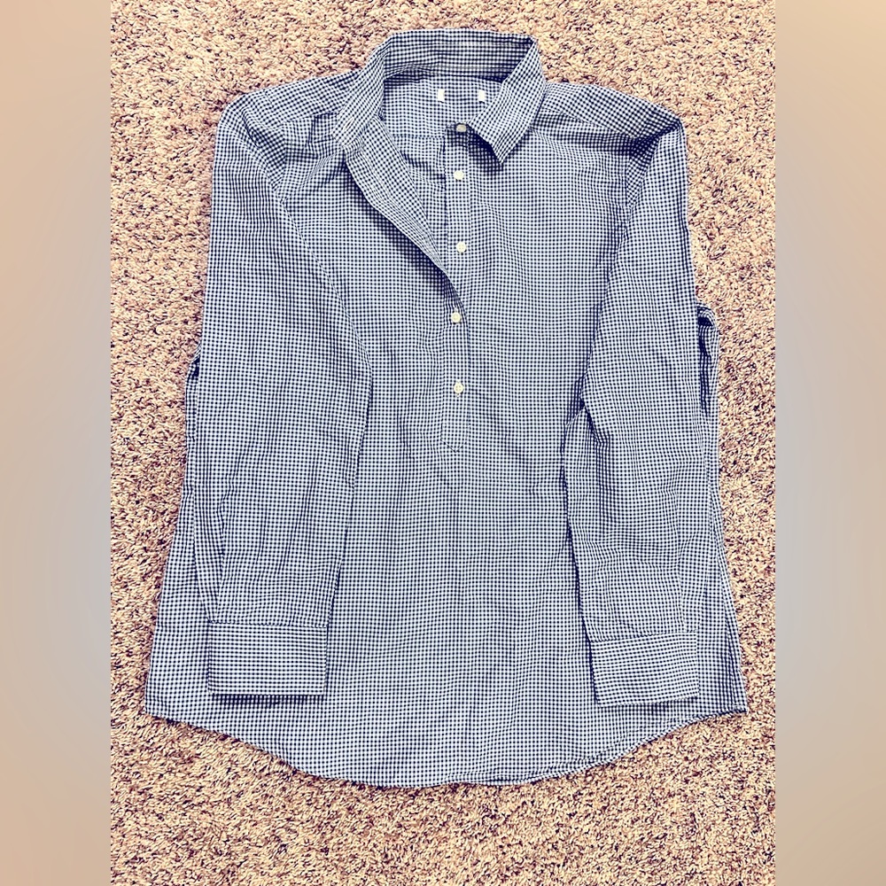 Ann Mashburn gingham-patterned taffeta Tomboy Popover Sz L